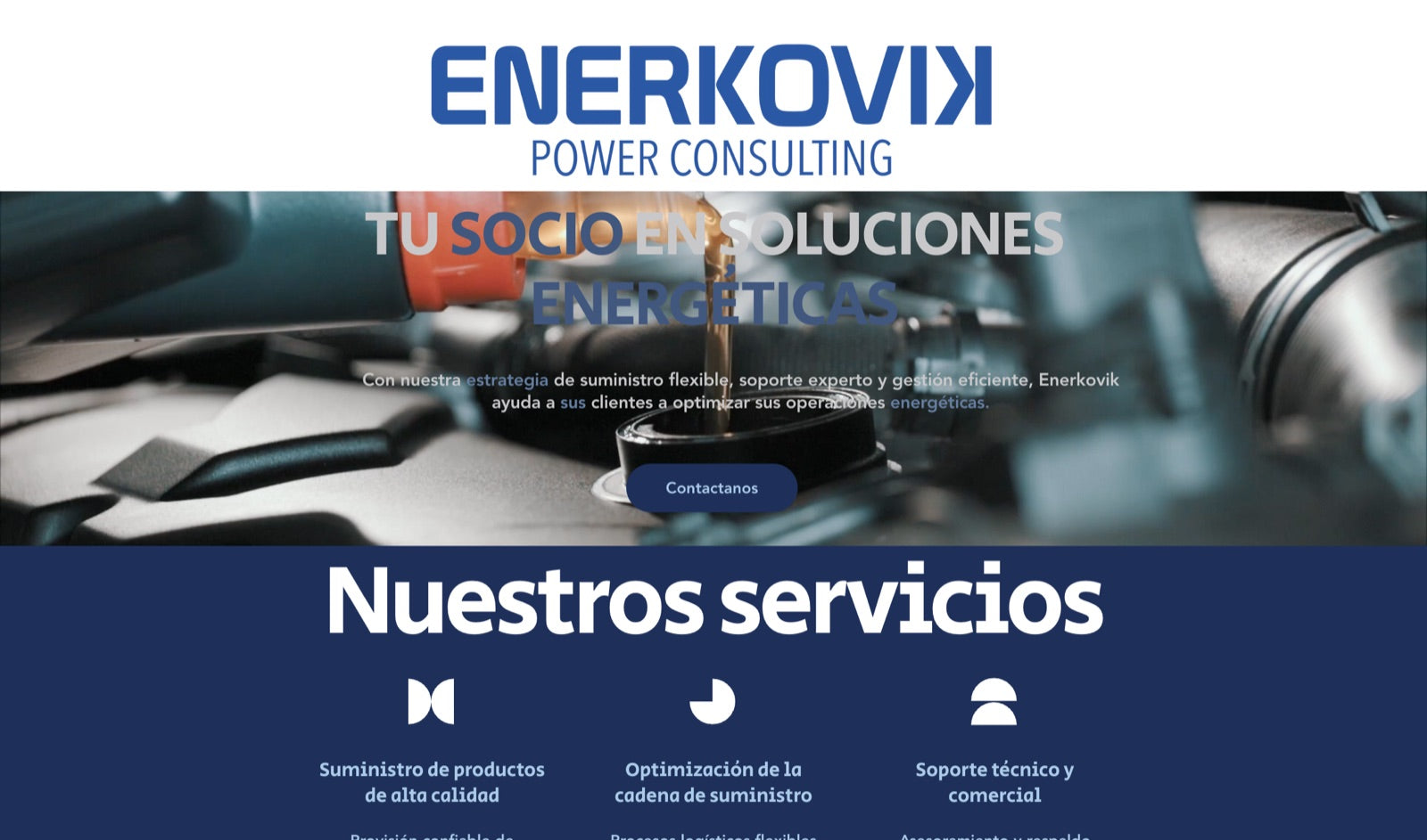 Portada del sitio de ENERKOVIK